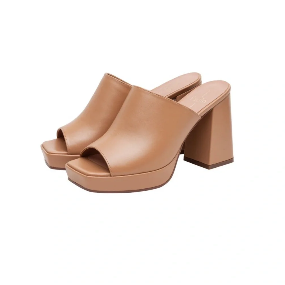 Linea Paolo Elle Block Heel‎ Platform Slide Sandal